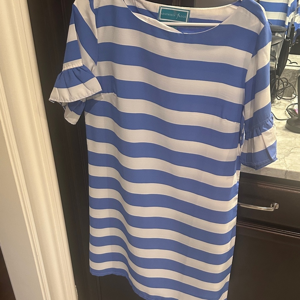 Southern Grace Blue & White Striped Women’s Dress